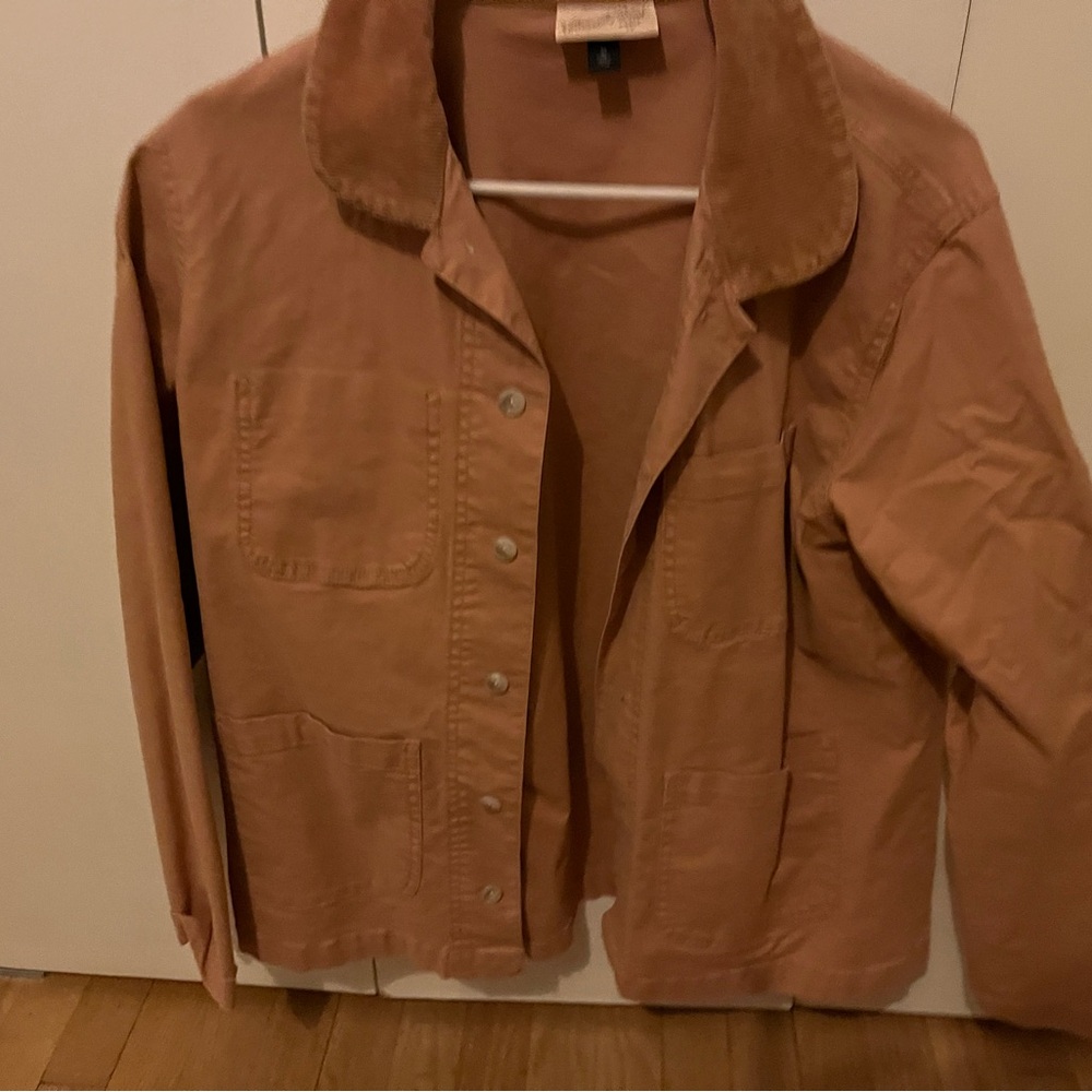 Pink Utility Jacket with Collared Neckline